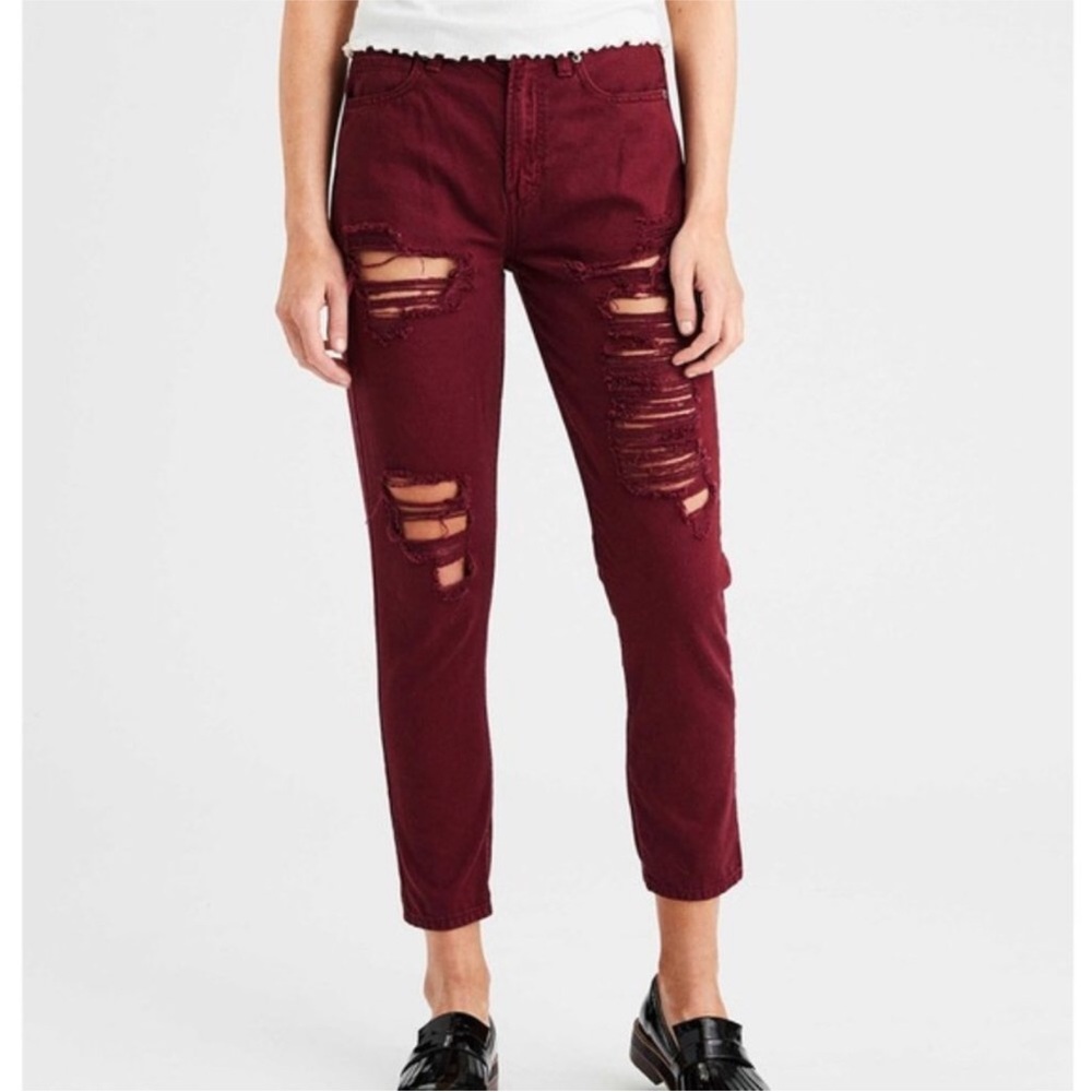 American Eagle Distressed Mom Jeans